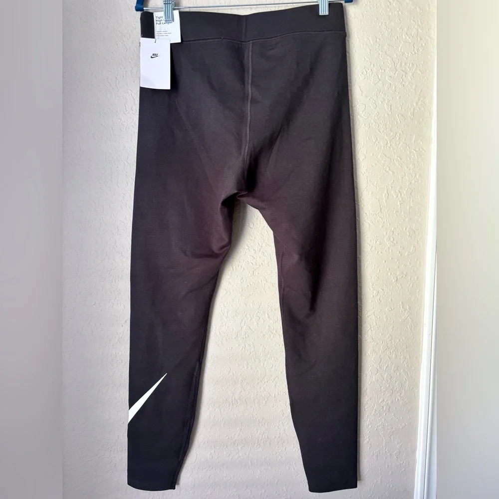 Nike Black Leggings with White Logo Women’s size L - Picture 2 of 6